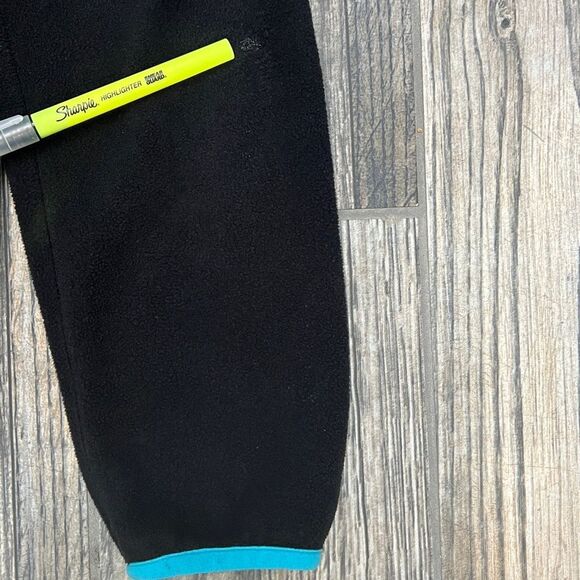 🔥 PATAGONIA SYNCHILLA Sherpa Fleece 4Snap Pullover Sweater Jacket Black/Aqua XS - Picture 10 of 10